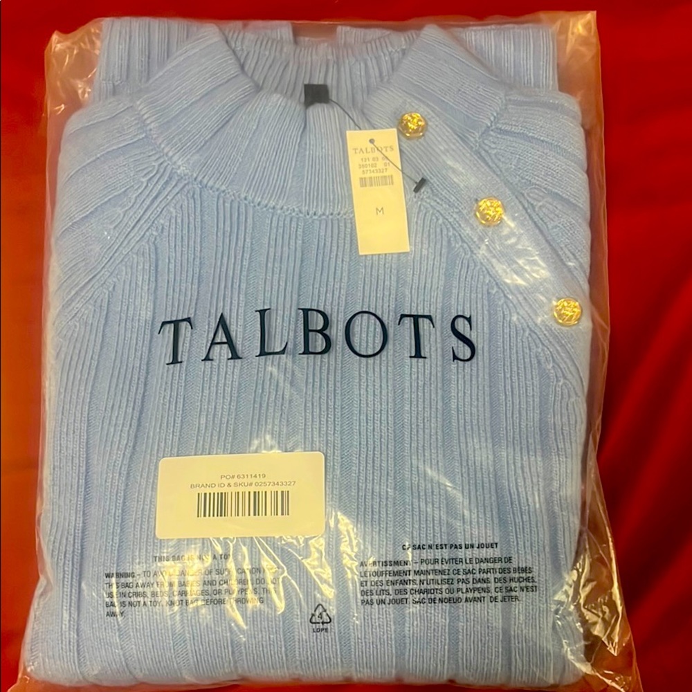 Talbots Blue Turtleneck Sweater